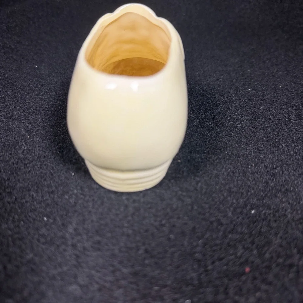 Vintage Japan Ceramic Oxford Dress Shoe Planter Trinket Dish‎ Cream Glossy